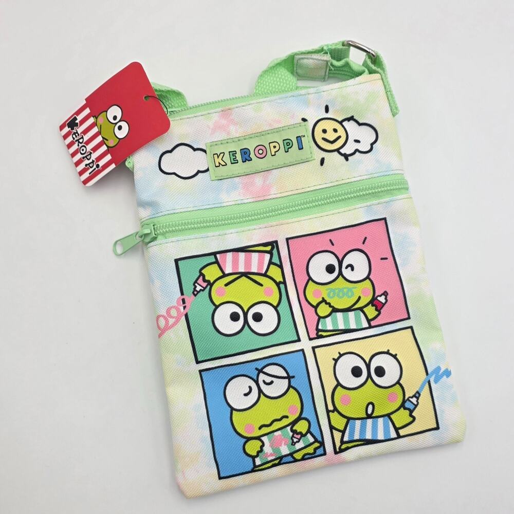 Sanrio Keroppi Crayon Passport Crossbody Bag New